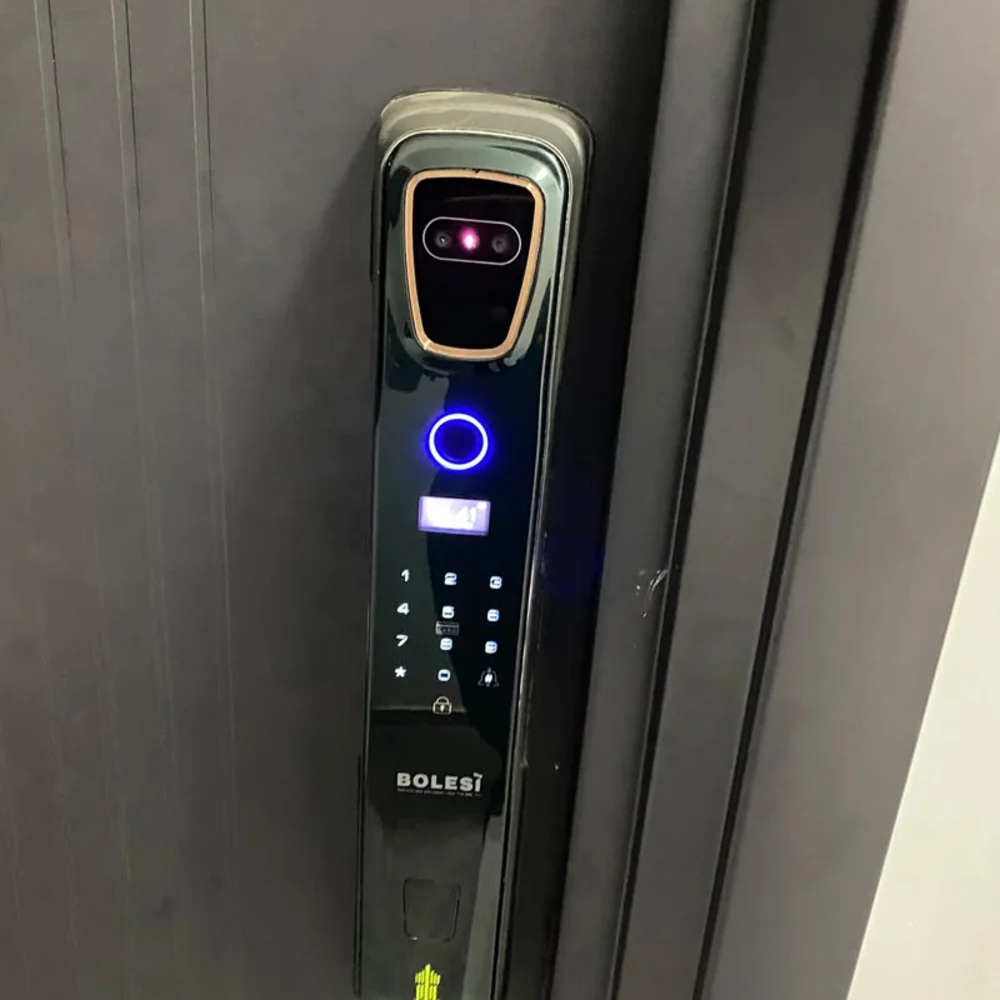 Biometric smart door lock supplied and installed by AMAT Technologies