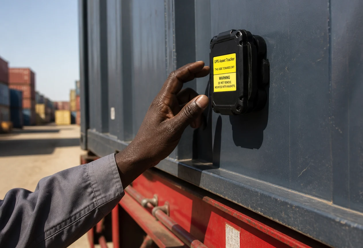 Wire-free GPS tracker fitted to a trailer